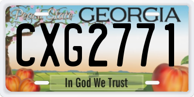 GA license plate CXG2771
