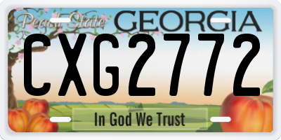 GA license plate CXG2772