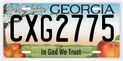 GA license plate CXG2775