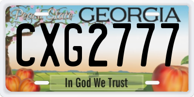 GA license plate CXG2777