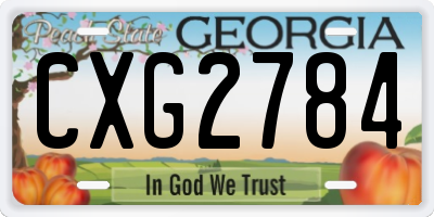 GA license plate CXG2784