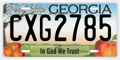 GA license plate CXG2785