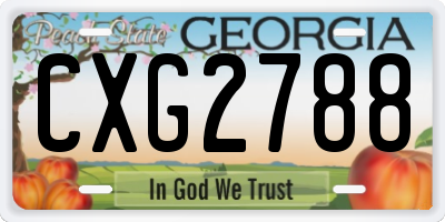 GA license plate CXG2788