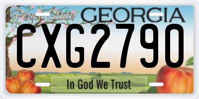 GA license plate CXG2790