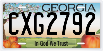 GA license plate CXG2792