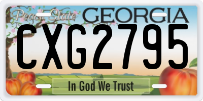 GA license plate CXG2795