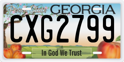 GA license plate CXG2799