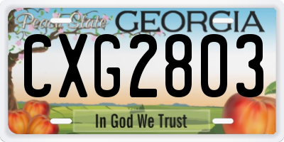 GA license plate CXG2803