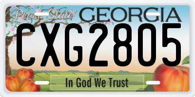 GA license plate CXG2805
