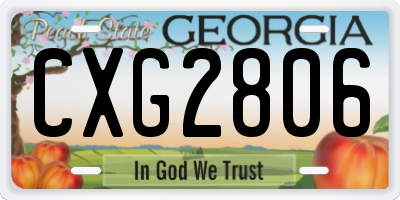 GA license plate CXG2806