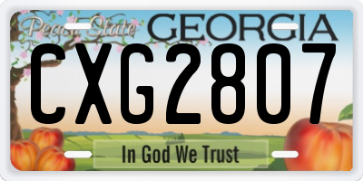 GA license plate CXG2807