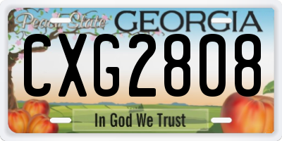 GA license plate CXG2808