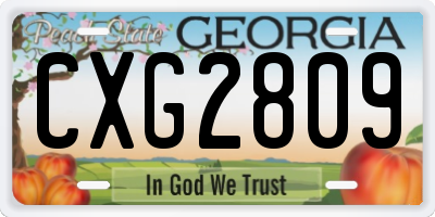 GA license plate CXG2809