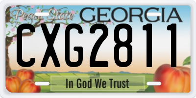 GA license plate CXG2811