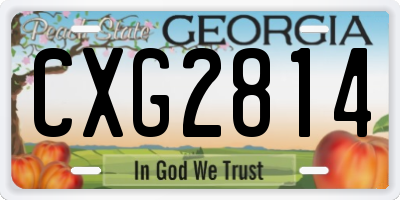 GA license plate CXG2814