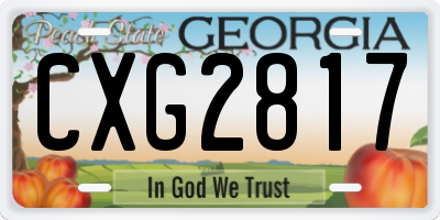 GA license plate CXG2817