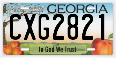 GA license plate CXG2821