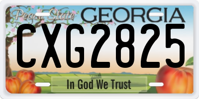 GA license plate CXG2825