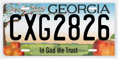 GA license plate CXG2826