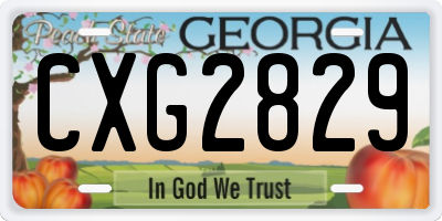 GA license plate CXG2829