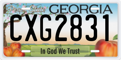 GA license plate CXG2831
