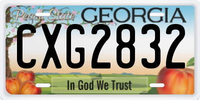GA license plate CXG2832