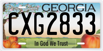GA license plate CXG2833