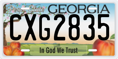GA license plate CXG2835