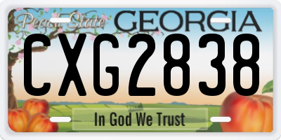 GA license plate CXG2838
