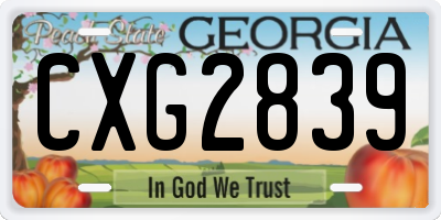 GA license plate CXG2839
