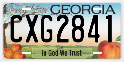 GA license plate CXG2841