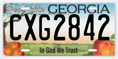 GA license plate CXG2842