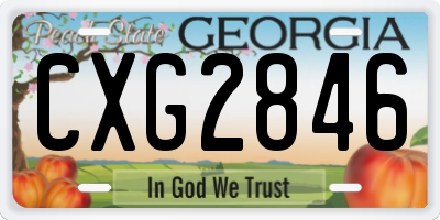 GA license plate CXG2846