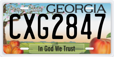 GA license plate CXG2847