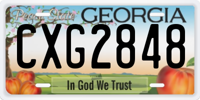 GA license plate CXG2848