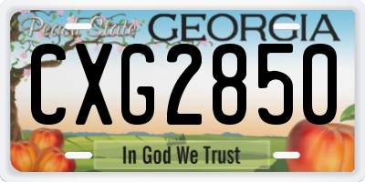 GA license plate CXG2850