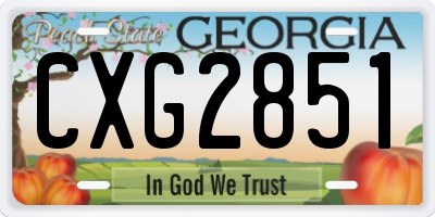 GA license plate CXG2851