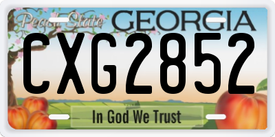 GA license plate CXG2852
