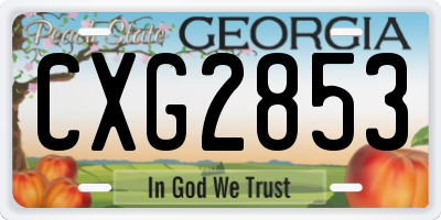 GA license plate CXG2853