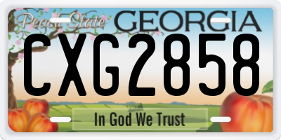 GA license plate CXG2858