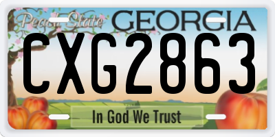 GA license plate CXG2863