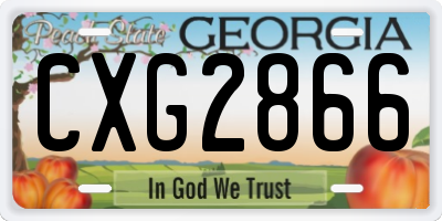 GA license plate CXG2866