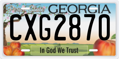 GA license plate CXG2870