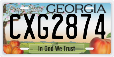 GA license plate CXG2874