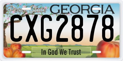GA license plate CXG2878