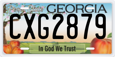 GA license plate CXG2879