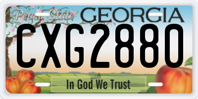 GA license plate CXG2880