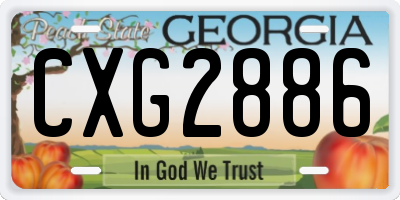GA license plate CXG2886