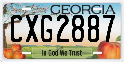 GA license plate CXG2887