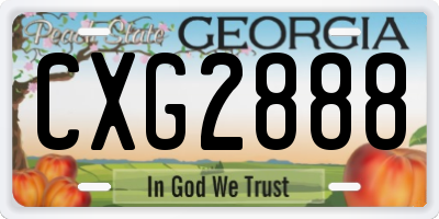 GA license plate CXG2888